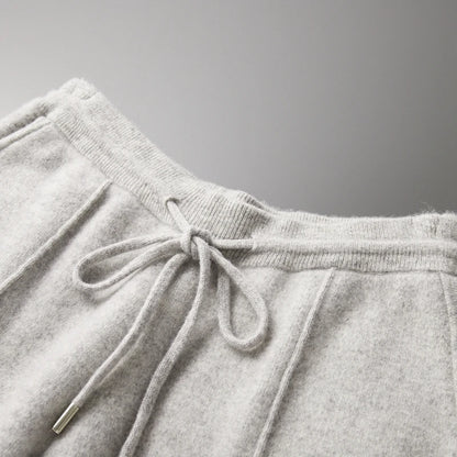Men Wool Pants Autumn Winter 100%Merino Wool Thick Warm Smart Casual Trousers Knitwear Elasticity Waist Basic Sport Pants ﻿