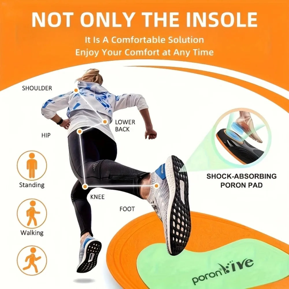 Unisex High Arch Support Sports Orthotic Insoles, PU Shock-Absorbing Shoe Inserts for Flat Feet Relieve Foot Pain & Fatigue