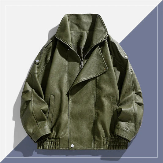 Autumn Winter New High Quality Outdoor Handsome Windproof Breathable Leather Jacket Comfortable Multi functional Trendy Jacket