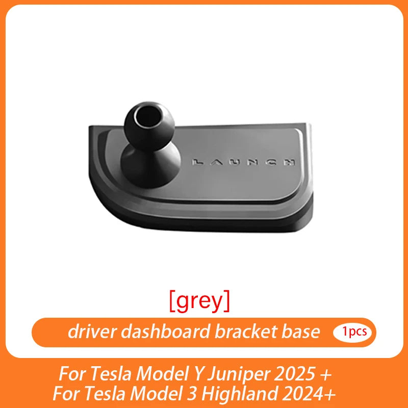 Base Magnetic Phone Holder For Tesla Model YL/Y Juniper 2025 Model 3 Highland 2024 + ABS Rotatable Bracket Non-Shaking Car Mount