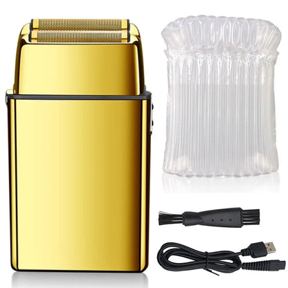 Rechargeable Metal Barber Hair Beard Electric Shaver For Men Electric Razor Bald Head Shaving Machine Finishing Tool