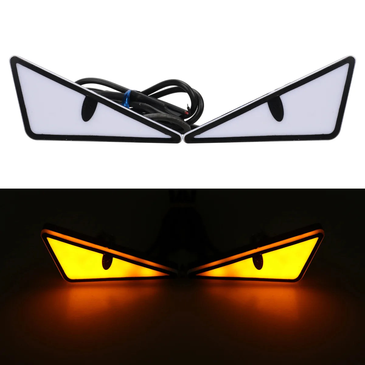 2PCS Car LED Devil Eyes Light Universal Demon Eyes Headlight Motorcycle Mini Turn Signal Flasher Tail Lamp Auto Decoration Light