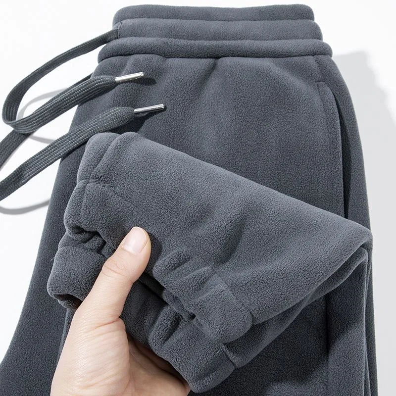 Double-Sided Fleece Lined Loose Men's Pants Warm Comfortable Bulk Cargo Trousers Youth Fashion Winter Wear Chinese Brand