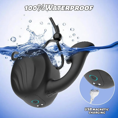 Vibrating Cock Ring Male Sex Toys Penis Ring Vibrator Adult Toys for Men Perineum Stimulator with 9 Vibration Testicle Toys