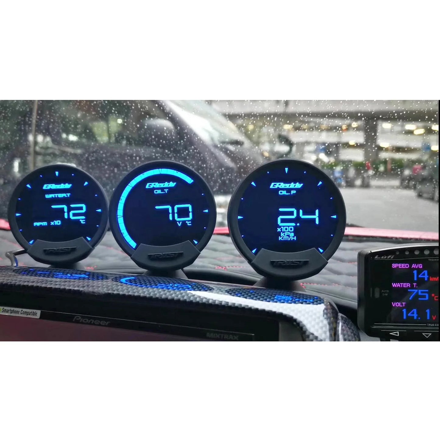 Greddi Sirius 7 Colors LCD Head Up Display Boost Water&Oil Temp Oil Press RPM Fuel Pressure Air-fuel ratio EGT Gauge  ﻿
