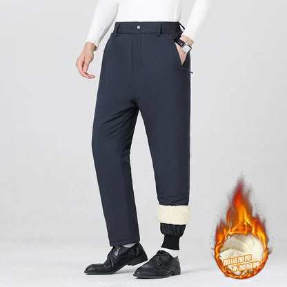 Men's Fleece Winter Pants Sherpa Lined Active Jogger Sweatpants Drawstring Elastic Windbreaker Hiking Trousers Plus Size 8XL