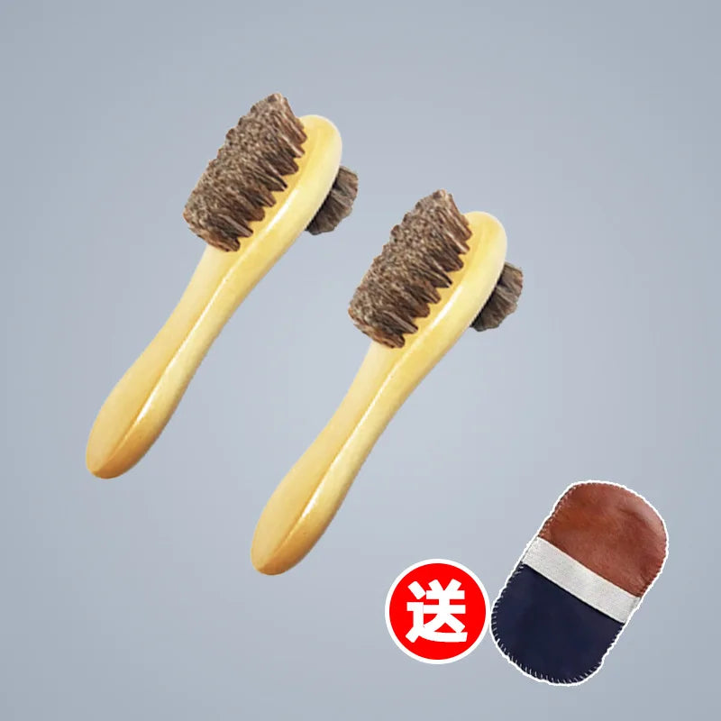 Soft Bristle Horse Hair Brush Shoe Cleaner Stain Remover for Velvet Matte Leather Dusting And Polishing