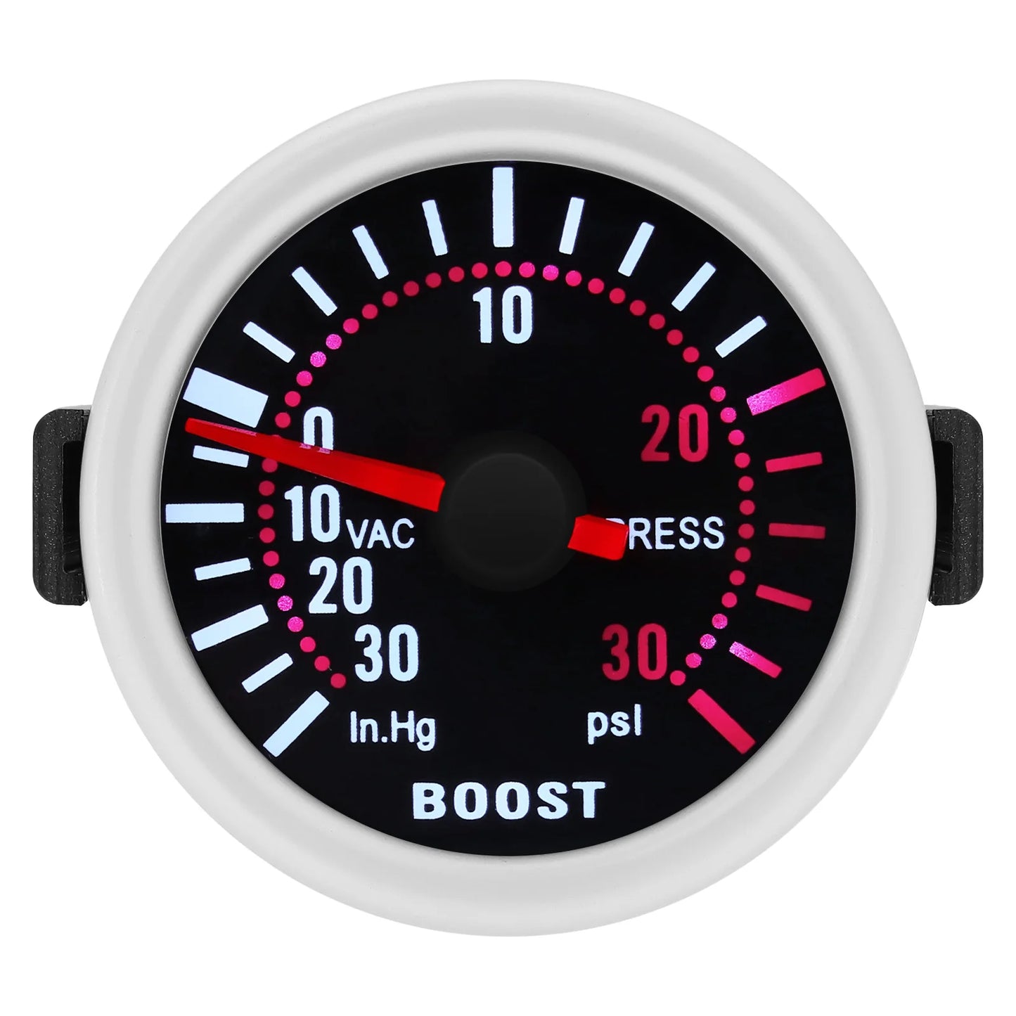 2 "52mm Turbo Boost Gauge 0~30PSI White LED Smoke Len -30in.Hg~0~30PSI Auto Turbo Boost Controller Kit Holder waterpipe