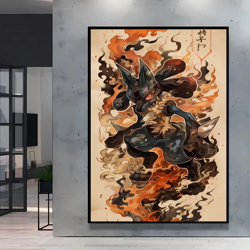 High Quality Pokemon Arcanine Pikachu Wall Painting with Unique Designs and Gorgeous Colors Adding A Touch of Brightness To Wall