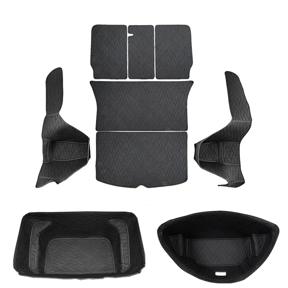 Leather Trunk Mats Fully Surrounded Waterproof Non-Slip Liner Custom Floor mat for Tesla Model Y Juniper 3 Highland 2017 to 2025