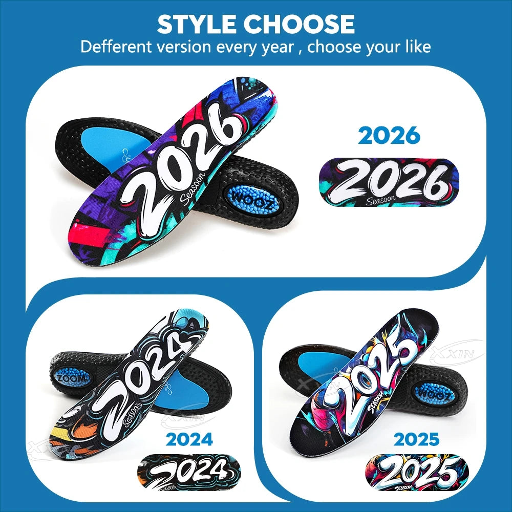 【Xxin】Graffiti Style Sport Insoles Air Cushion Shock Absorption Running Shoes Pad Size 36-46