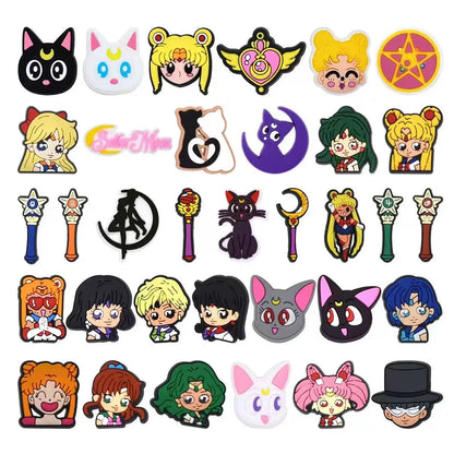 Girl 16-100pcs Cartoon Shoe Charms For Slides Clogs Sandals,PVC Shoe Decorations Accessories Buckle For Christmas Birthday Gifts