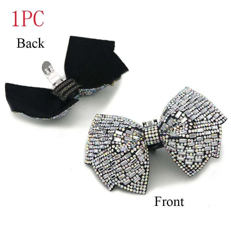 1PC Shiny Bows Shoes Decoration Clips Wedding Shoes High Heel Rhinestone Charm Buckle Clips Detachable Bride Shoes Accessories