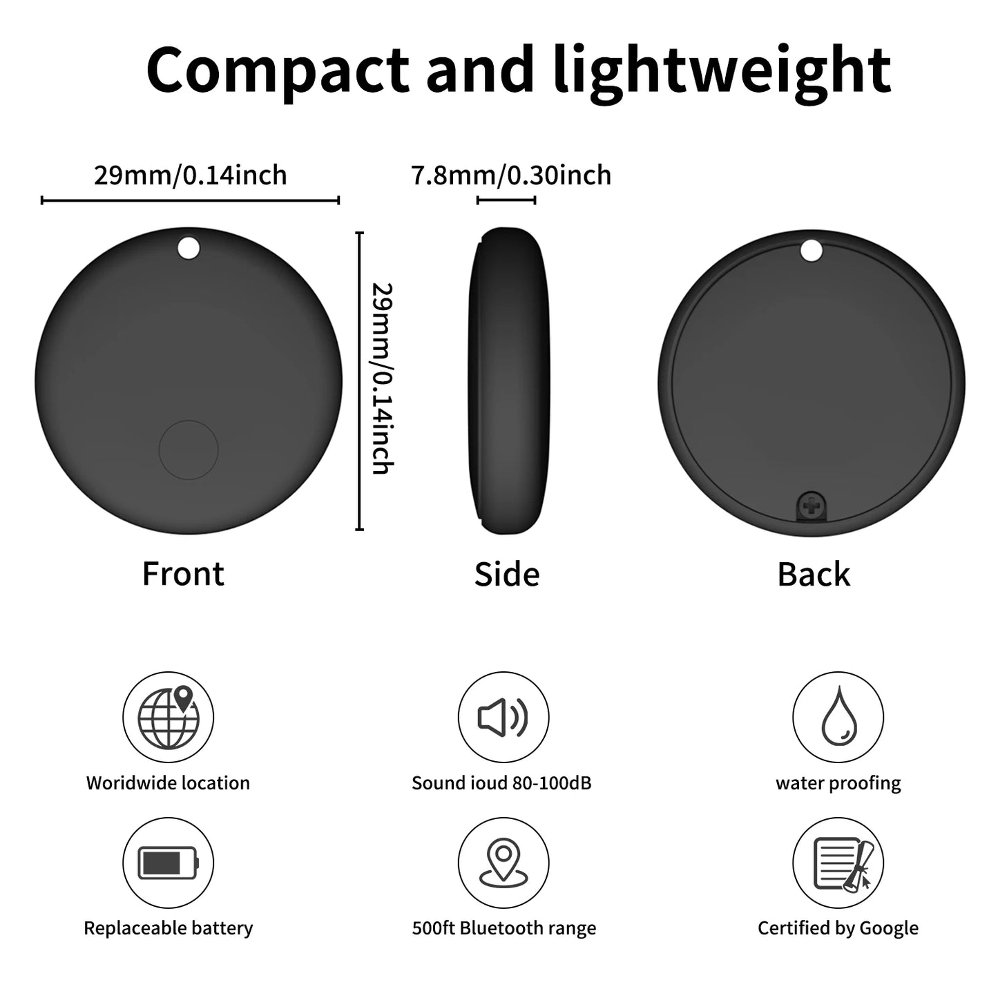 Smart Tag for Android Google Find My Tracker Kits with Strong Magnetic Suction Silicone Shell Anti-loss for Car,Elderly Kids
