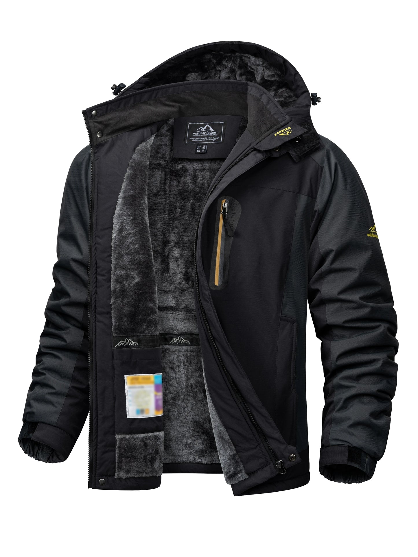 TACVASEN Winter Heavyweight Fleece Lined Parka Waterproof Men Ski Snowboard Jackets Windproof Removable Hoodie Coats Windbreaker