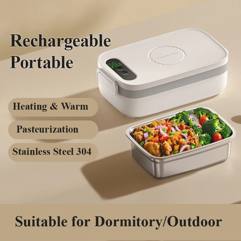 Compact Rechargeable Electric Lunch Box 14000mAh Food Warmer for Dormitory Camping Travel Outdoor 1000ML Food Container