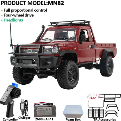 MN82PRO MN82 1/12 RC Car 4WD 2.4G Remote Control Car Simulation Classic All-terrain Off-road LED Light RC Truck Toys As Kid Gift