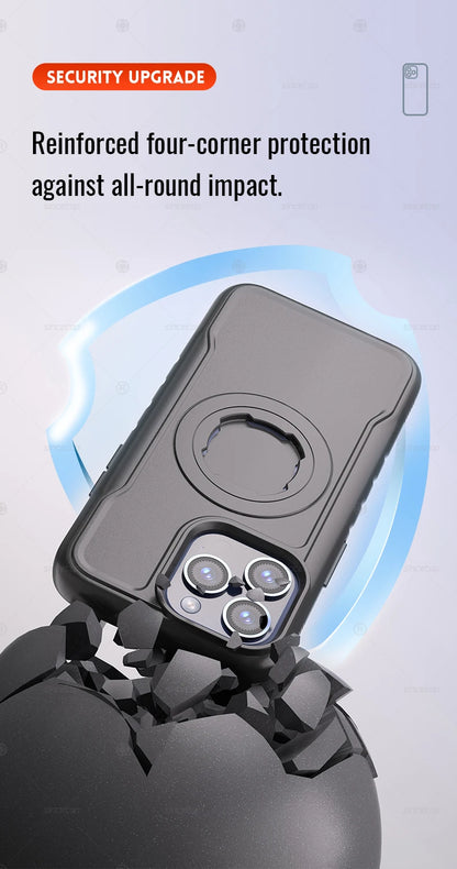 Quad-style Motocycle/Bike Magnetic Shockproof Case For iPhone 17 16 15 14 ProMax Charging Protective Cover with Lock-in Design
