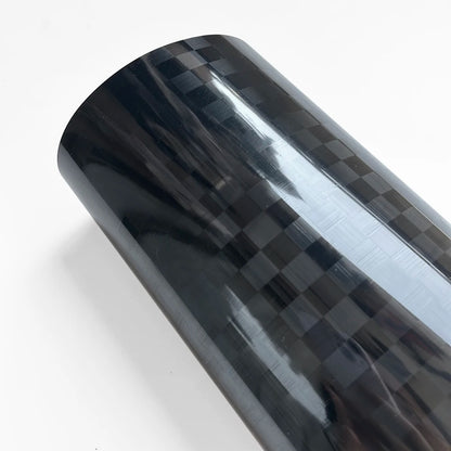 Premium Black Plaid Forged Carbon Fiber Vinyl Car Body Wrap Film For Vehicle Motorcycle Protecto Car Sticker Car Accessories