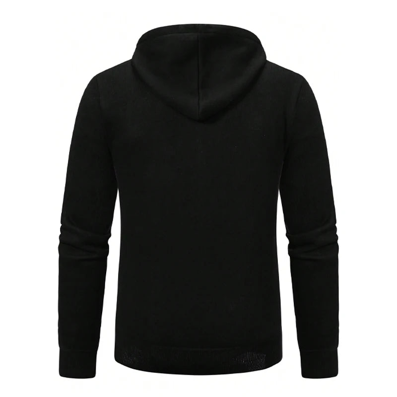 Big Size Men's Casual Full Zip Sweaters Knitted Cardigan with Pockets Windproof Autumn Winter Male Clothing