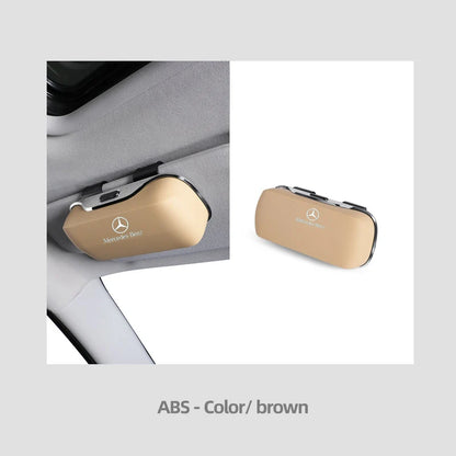 Car Emblem Sun Visor Glasses Case Sunglasses Storage Gift Box For Mercedes Benz AMG GLC W203 W206 W220 W205 W211 W212 W201 W210
