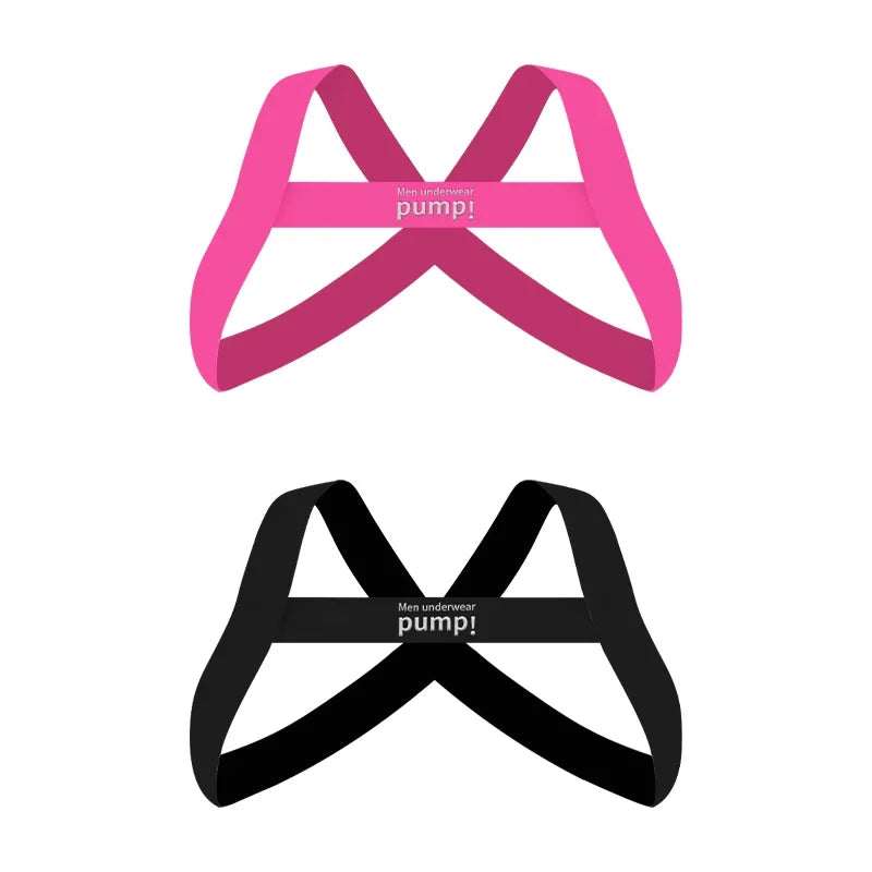 Chest Straps Men's Sexy Elastic Breast Belt Chest Bondage Muscle High Stretch Shoulder Straps Sports Fitness Club Party Costume