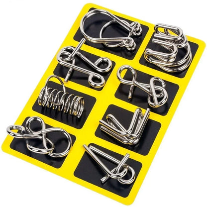 Metal Montessori Puzzle Wire 8Pcs/Set IQ Mind Brain Teaser Puzzles Children Adults Interactive Game Reliever Educational Toys
