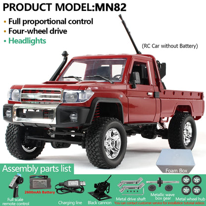 MN82PRO MN82 1/12 RC Car 4WD 2.4G Remote Control Car Simulation Classic All-terrain Off-road LED Light RC Truck Toys As Kid Gift