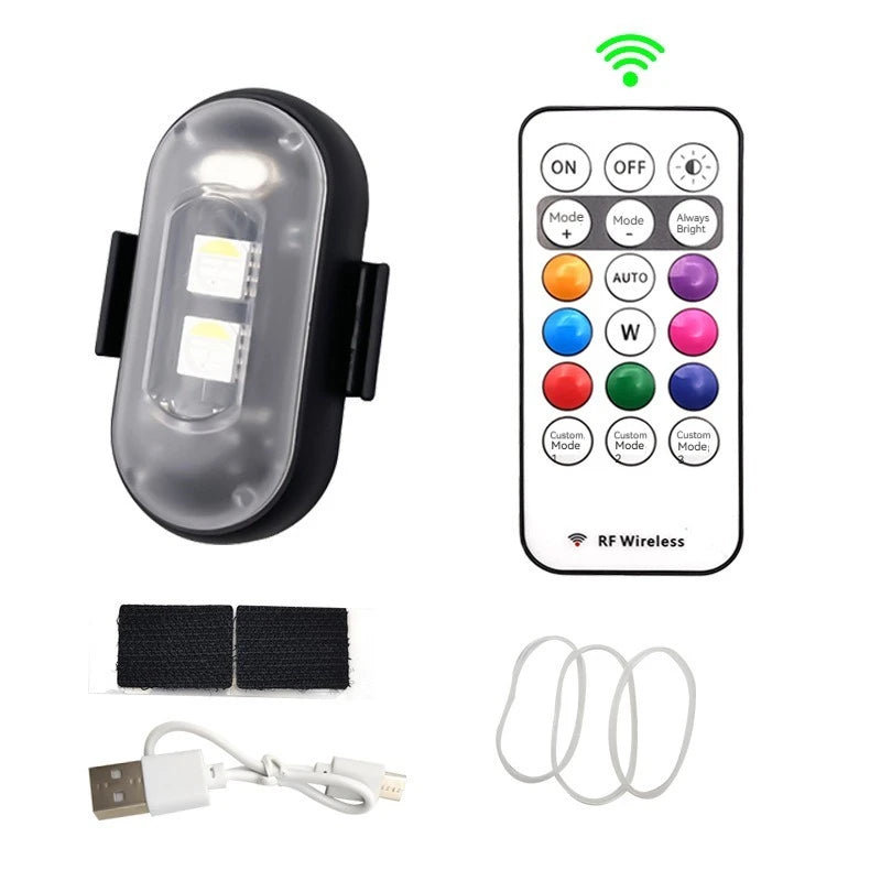 Waterproof Wireless LED Lights USB Charging Wireless LED Flashing Lights High Brightness Wireless LED Lights for Car Bike H9EE