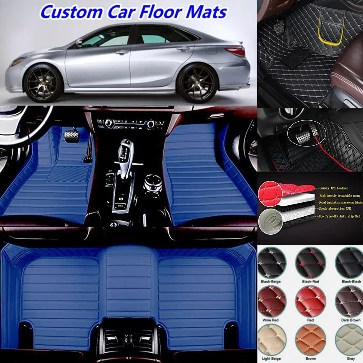 3D PU-leather Waterproof Custom Car Floor Mats For Toyota RAV4 2005-2025 Years Auto Carpets Coche Accessorie Liners