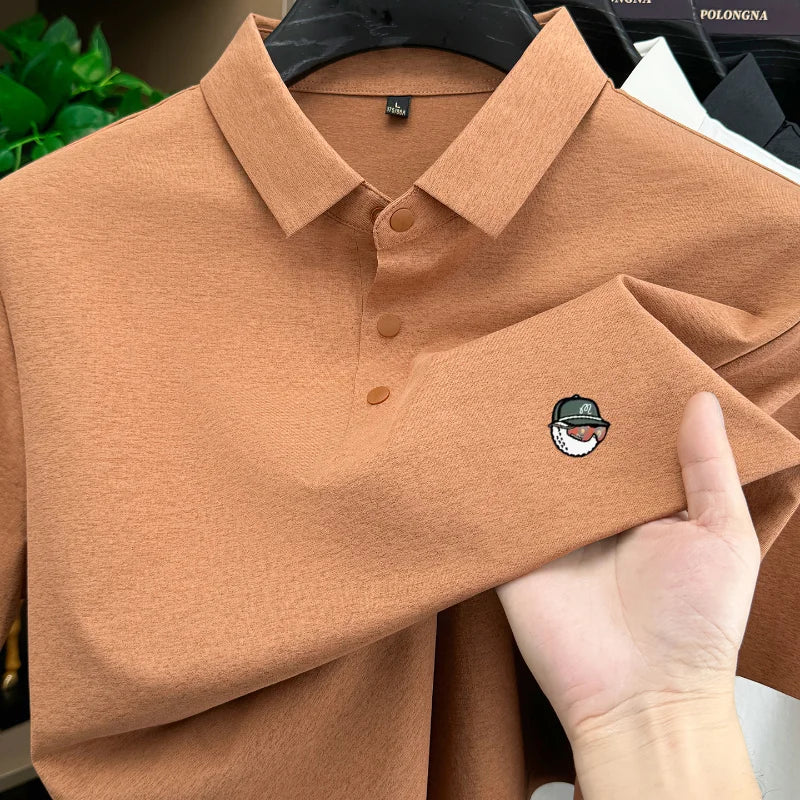 Golf men's polo shirt short sleeved brand fashionable printed top summer new comfortable breathable casual sports collar T-shirt