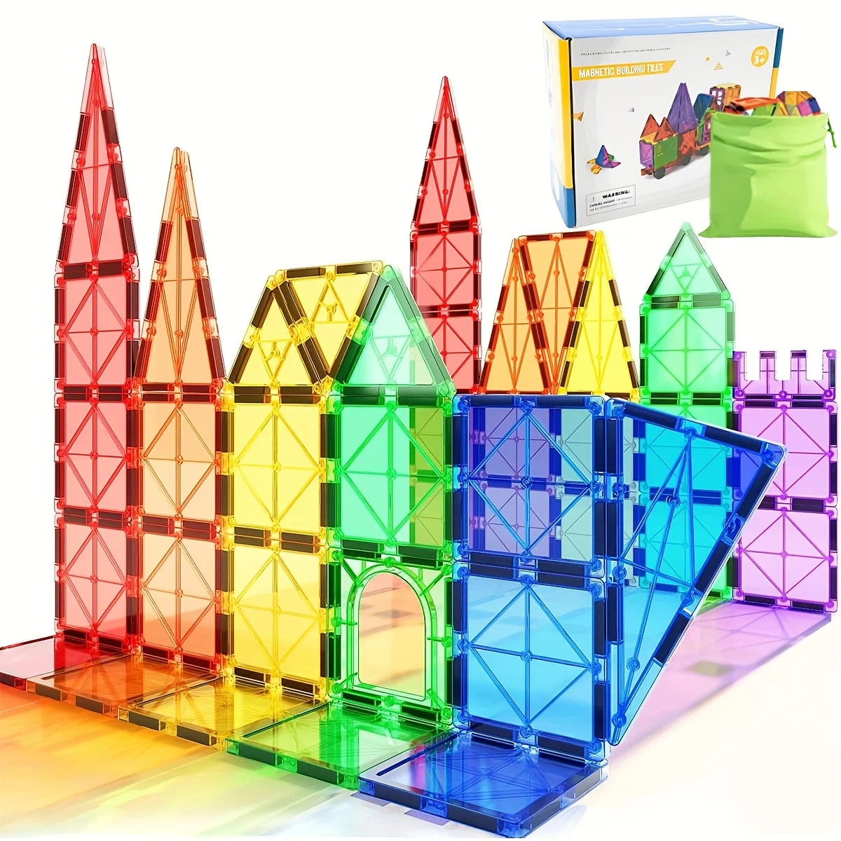 Magnetic Building Blocks, 3D Puzzle Assembly Suitable for Boys and Girls Birthday Gifts, Colors Are Random