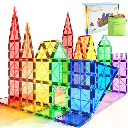 Magnetic Building Blocks, 3D Puzzle Assembly Suitable for Boys and Girls Birthday Gifts, Colors Are Random