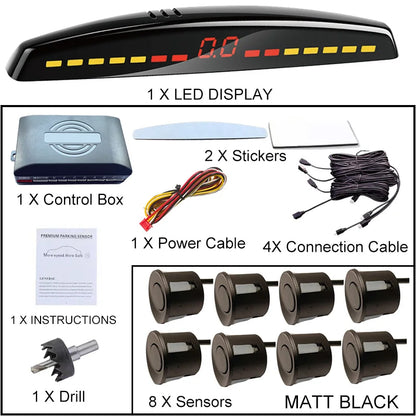 22mm Smart Parking Sensor 12V Universal Car Safety Assistant Visual Audible Alert Easy Install for Safe Driving