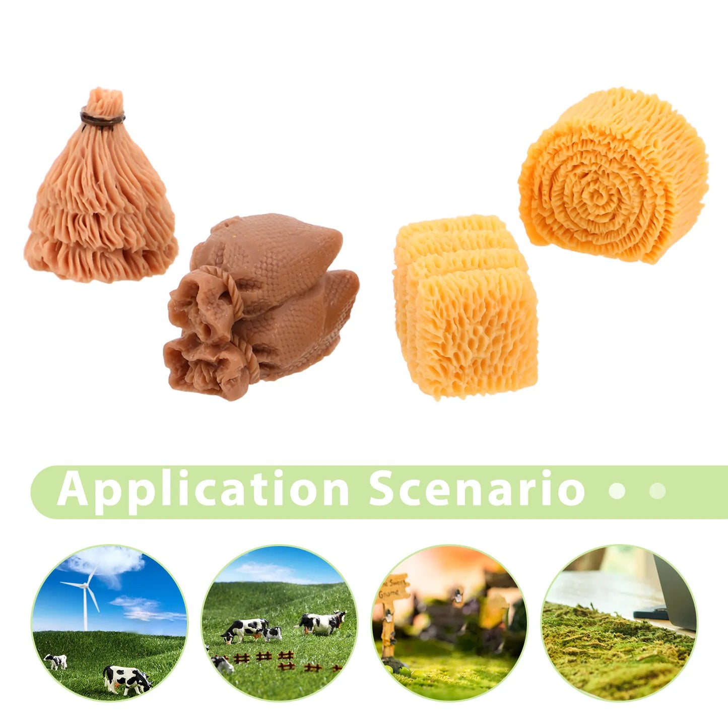 40Pcs Mini Hay Bales Miniature Farm Haystack Resin Decoration for DIY Craft Sand Table Mini Scenery Home Garden Decor
