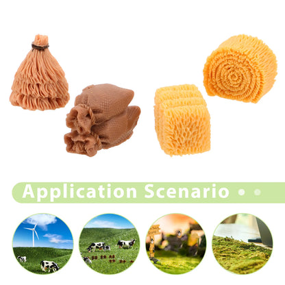40Pcs Mini Hay Bales Miniature Farm Haystack Resin Decoration for DIY Craft Sand Table Mini Scenery Home Garden Decor