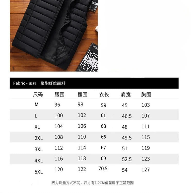 Men's Down Cotton Sleeveless Vest Autumn Winter Korean Style Casual Trendy Warm Waistcoat Jacket