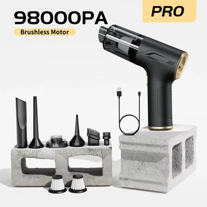 CENRR 98000PA Mini Car Vacuum Cleaner Cordless Powerful Wireless Car Cleaner HandHeld  Air Gun Portable Vacuum Cleaner