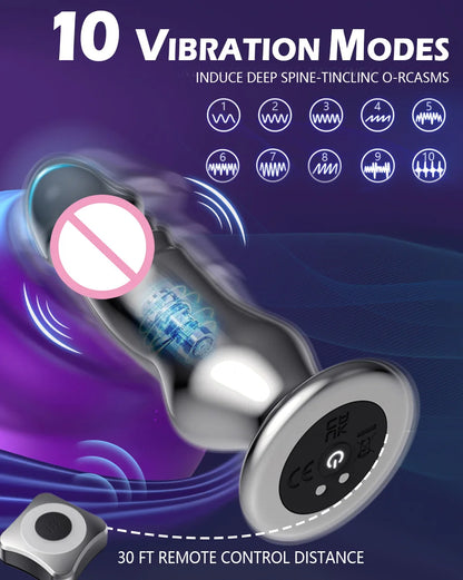 Dildo Sex Toys Penetration Vibrator Metal Anal Plugs Stainless Steel Butt Plug Remote Control Vibration Penis Sexy Adult Female