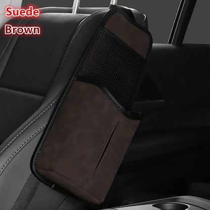 Car Seat Back Bag With Tissue Holder Car Seat Side Storage Bag Car Multifunctional Hanging Drink Holder Mesh Storage Pocket