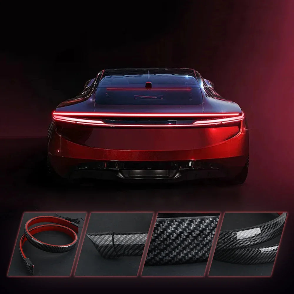 100CM 118CM LED Car Trunk Tail Brake Lights Universal Flexible Signal Lamp Turn DRL Daytime Running Light Rear Led Stop Lamp