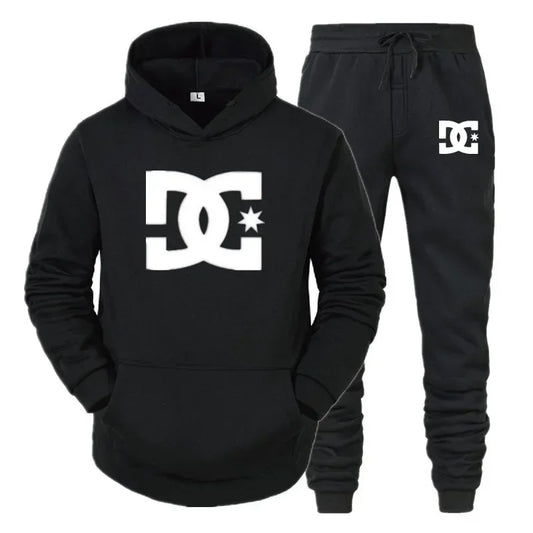 Men's autumn and winter new zipper sweatshirt and casual pants two-piece set, fashionable fitness and sports running suit