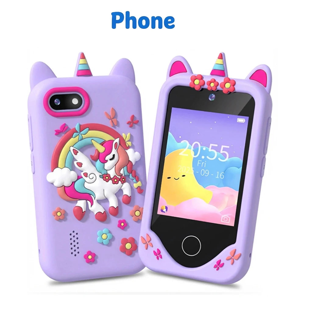Children Smart Phone Toy 2.8 Inch With Camera 40+ Puzzle & ABC Learning Games Kids Habit Tracker Birthday Xmas Gift Boys Girls