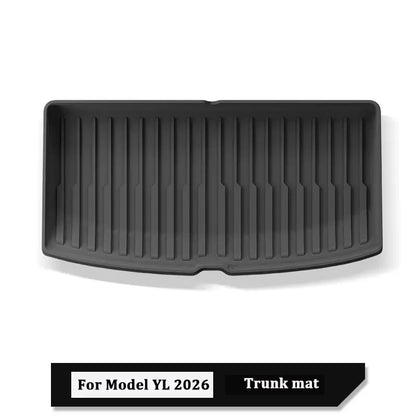 Front Rear Trunk Mat For Tesla Model YL Six Seat TPE Seat Backrest Anti-Kick Mat Trunk Tailgate Pad All-Weather Cargo Liner Pads