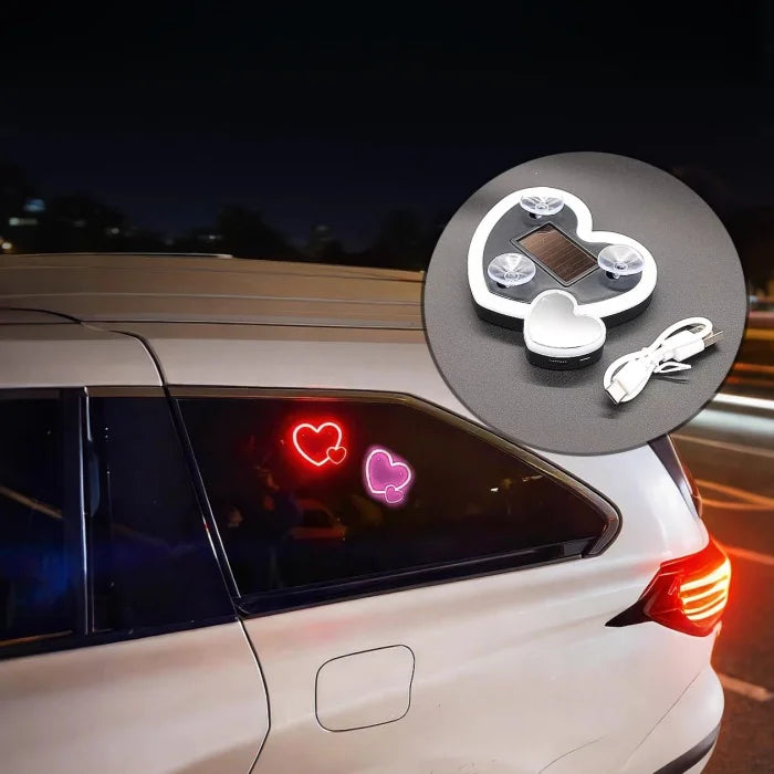 New Car Solar Triangle Window Heart-Shaped Light Emitting Heart-Shaped Atmosphere Light Interior Wiring Free Led Atmosphere Ligh