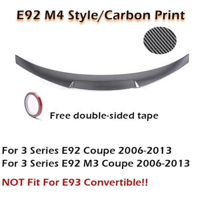 Rear Trunk Spoiler Wing Carbon Fiber M3 M4 MP PSM Style For BMW 3 Series E92 Coupe E93 Convertible M3 2006 -2014 320 325 328 330