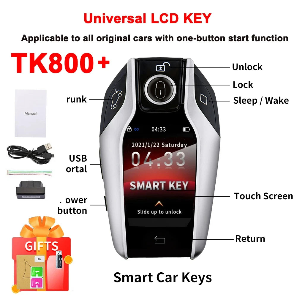 Universal TK800 OBD Modified Smart LCD Key For BMW Mercedes-Benz Audi Cadillac Lexus Land Rover Jaguar Kia Hyundai Nissan Toyota