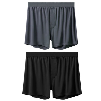 2pcs Men Modal Underwear Male Soild Casual Boxer Shorts Elastic Waistband Button Man Boxer Underwear Comfortable Shorts for Home