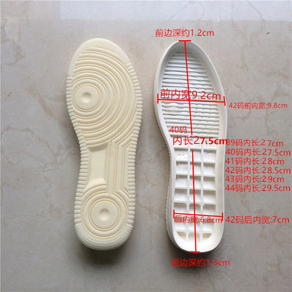 Men's Sports Soles White Shoes Shoes Tendon Rubber Soles Hand-made Shoes Replacement Worn Soles DIY Hand Knitting Shoes Soles