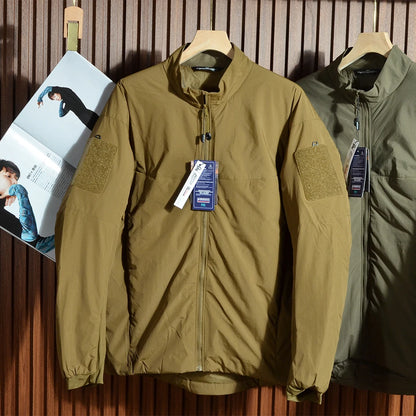 Men's Outdoor Tactical Lightweight Breathable Windproof Waterproof Warm Stand Collar Cotton Jacket Casual Fashion Urban Style